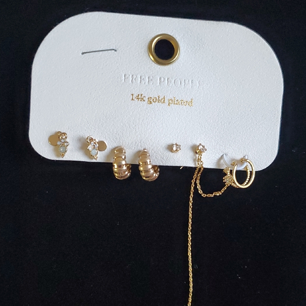 Free People 14K Gold Plated Earring Set